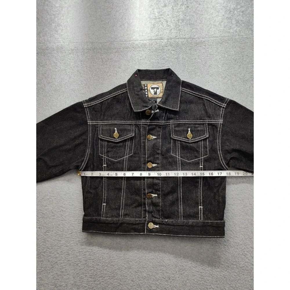 French Toast Boy Jacket XS Black Denim 100% Cotton Long Sleeve‎ Regular Pockets